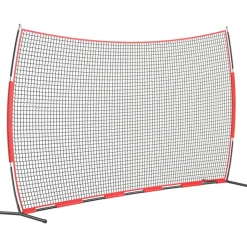 VEVOR Barricade Backstop Net, 20x10 ft Ball Sports Barrier Netting, Portable Practice Equipment with Carry Bag, Protection Screen for Baseball Softball Lacrosse Soccer Hockey Training, for Backyard