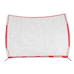 VEVOR Barricade Backstop Net, 12x9 ft Ball Sports Barrier Netting, Portable Practice Equipment with Carry Bag, Protection Screen for Baseball Softball Lacrosse Soccer Hockey Training, for Backyard