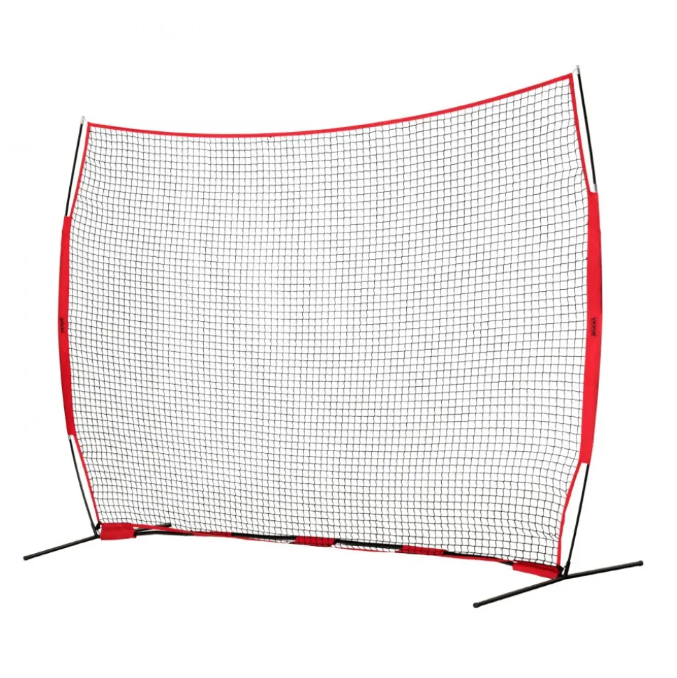 VEVOR Barricade Backstop Net, 12x9 ft Ball Sports Barrier Netting, Portable Practice Equipment with Carry Bag, Protection Screen for Baseball Softball Lacrosse Soccer Hockey Training, for Backyard
