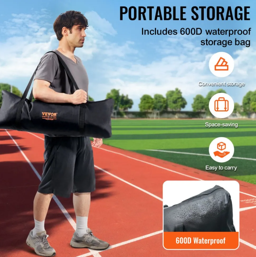 VEVOR Barricade Backstop Net, 12x9 ft Ball Sports Barrier Netting, Portable Practice Equipment with Carry Bag, Protection Screen for Baseball Softball Lacrosse Soccer Hockey Training, for Backyard