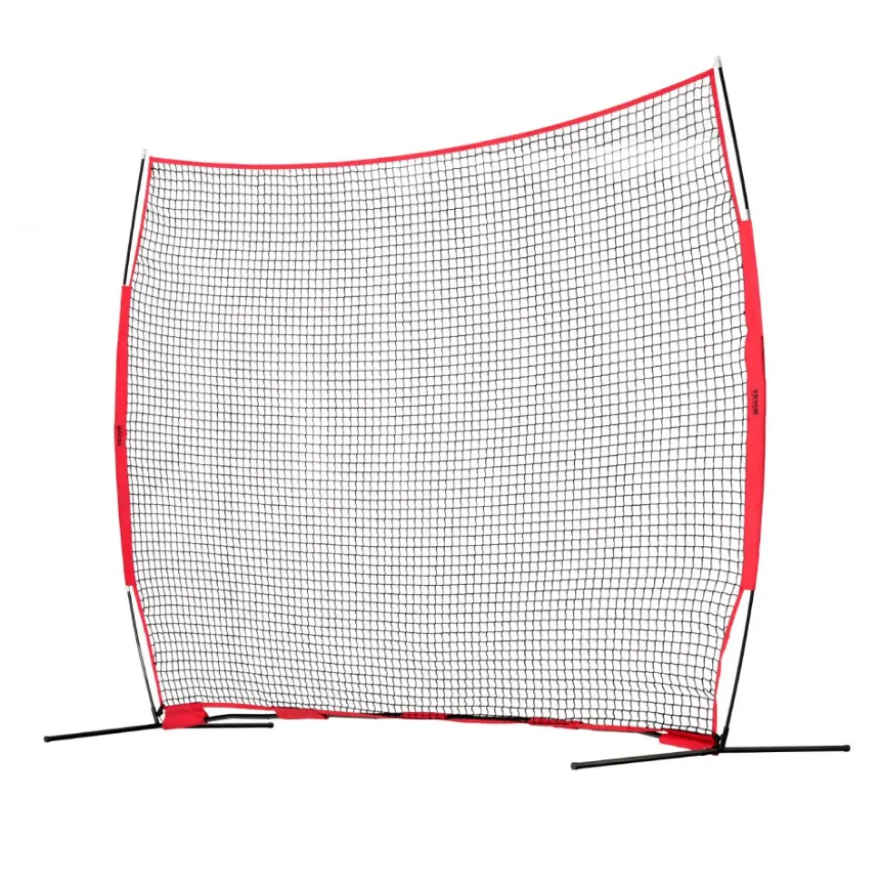 VEVOR Barricade Backstop Net, 12x9 ft Ball Sports Barrier Netting, Portable Practice Equipment with Carry Bag, Protection Screen for Baseball Softball Lacrosse Soccer Hockey Training, for Backyard