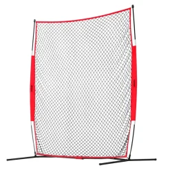 VEVOR Barricade Backstop Net, 7x7 ft Ball Sports Barrier Netting, Portable Practice Equipment with Carry Bag, Protection Screen for Baseball Softball Lacrosse Soccer Hockey Training, for Backyard