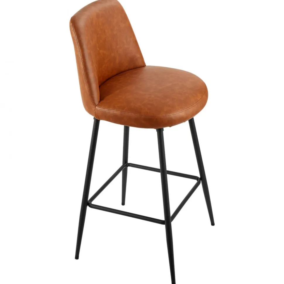 VEVOR Bar Stool Set of 4, 27 inch Counter Height Stools, Modern PU Leather Counter Barstool with Backrest, Metal Legs, Easy Assembly Armless Bar Chair, Island Barstool for Kitchen, Dining Room, Brown
