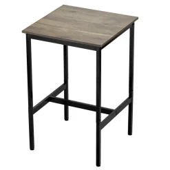 VEVOR Bar Table, Sturdy Metal Frame High Top Pub Table, Small Kitchen Dining, Cocktail Coffee Counter Bar Height Desk, Easy to Assemble, 24x24x36 in, for Living Room Party, Rustic Brown and Black