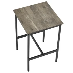 VEVOR Bar Table, Sturdy Metal Frame High Top Pub Table, Small Kitchen Dining, Cocktail Coffee Counter Bar Height Desk, Easy to Assemble, 24x24x36 in, for Living Room Party, Rustic Brown and Black