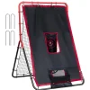 VEVOR Baseball And Softball Rebounder Net, 3.5 x 4.5 ft 2-in-1 Switch Hitter Pitch Trainer, PitchBack Baseball Pitching Return Trainer Nest, Bounce Back Net for Fielding/Throwing Practice