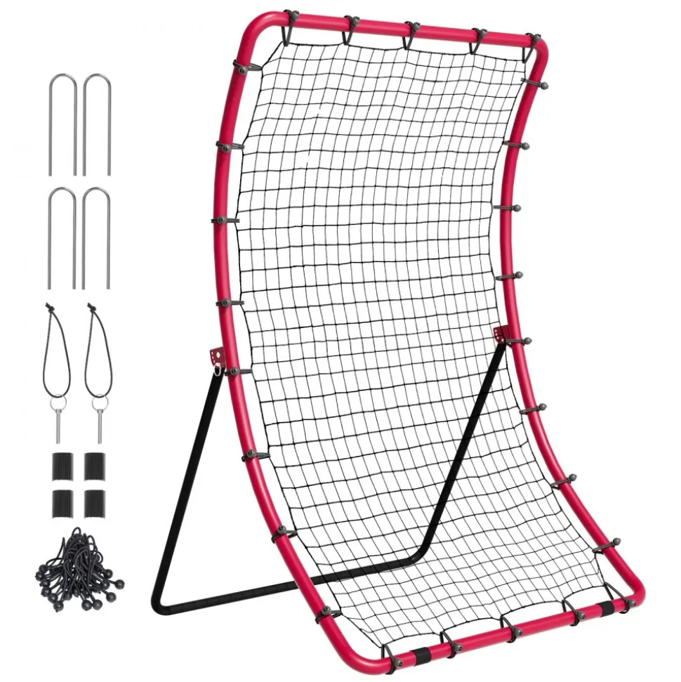 VEVOR Baseball And Softball Rebounder Net, 4 x 5.5 ft PitchBack Baseball Pitching Nest, Pitch Return Trainer Rebound Net with Pitching Target, All Angle Fielding Rebound Net for Grounders Pop Flies