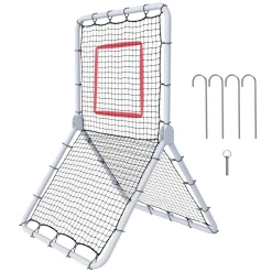 VEVOR Baseball And Softball Rebounder Net, 3.5 x 6 ft PitchBack Baseball Pitching Nest, Softball Pitchback Net, Fielding Trainer, Bounce Back Net for Fielding/Throwing Practice, 5 Adjustable Angles