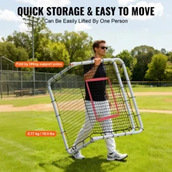 VEVOR Baseball And Softball Rebounder Net, 3.5 x 6 ft PitchBack Baseball Pitching Nest, Softball Pitchback Net, Fielding Trainer, Bounce Back Net for Fielding/Throwing Practice, 5 Adjustable Angles