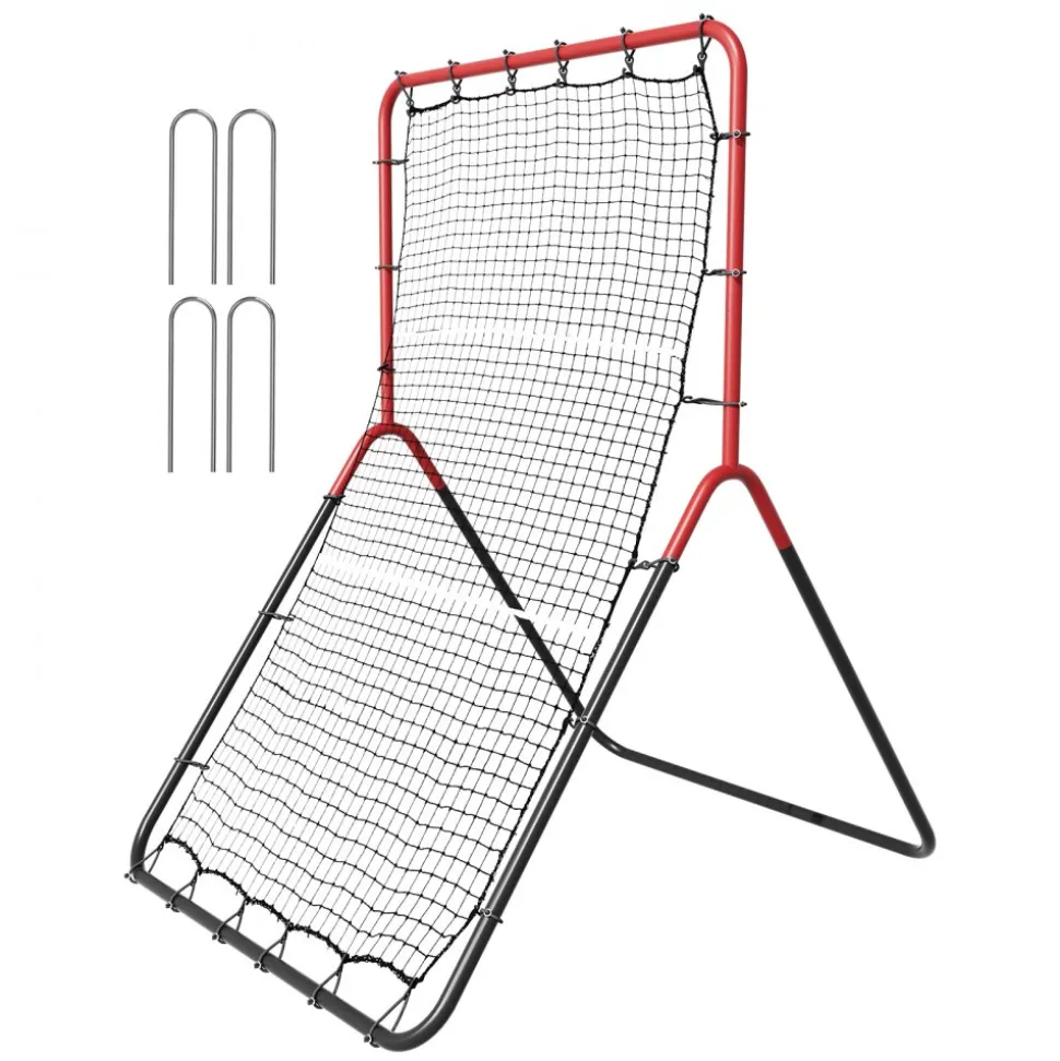 VEVOR Baseball And Softball Rebounder Net, 3 x 4.5 ft PitchBack Baseball Pitching Nest, 3-Way Baseball, Softball Pitchback Net, Fielding Trainer, Bounce Back Net for Fielding/Throwing Practice
