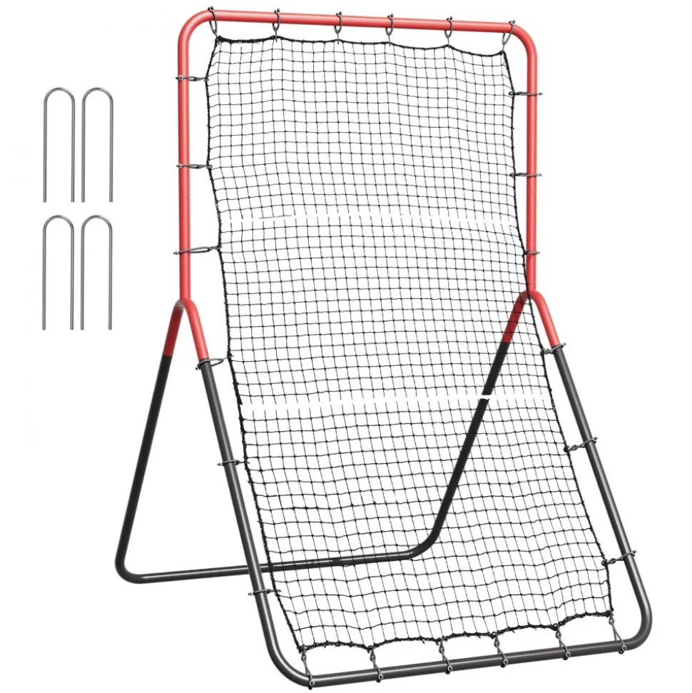 VEVOR Baseball And Softball Rebounder Net, 3 x 4.5 ft PitchBack Baseball Pitching Nest, 3-Way Baseball, Softball Pitchback Net, Fielding Trainer, Bounce Back Net for Fielding/Throwing Practice