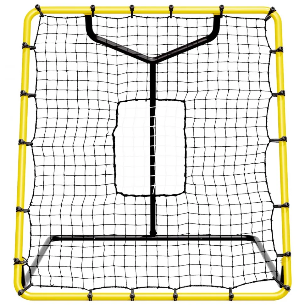 VEVOR Baseball And Softball Rebounder Net, 4 x 4.5 Feet PitchBack Baseball Nest for Pitching and Fielding Training, Pitch Return Trainer Rebound Net with Pitching Target, 4 Adjustable Angles