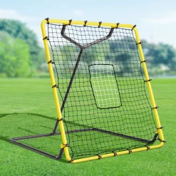 VEVOR Baseball And Softball Rebounder Net, 4 x 4.5 Feet PitchBack Baseball Nest for Pitching and Fielding Training, Pitch Return Trainer Rebound Net with Pitching Target, 4 Adjustable Angles