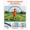 VEVOR Baseball Batting Cage, 19.9 x 12.0 x 8.2 FT Freestanding Portable Batting Cage, Hitting Cages with 30-Ply Knotted HDPE & Pitching Machine Opening, Battings Cages Netting for Indoor Outdoor