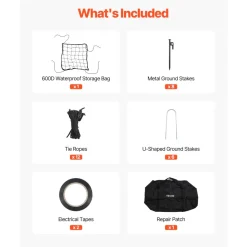 VEVOR Baseball Batting Cage, 19.9 x 12.0 x 8.2 FT Freestanding Portable Batting Cage, Hitting Cages with 30-Ply Knotted HDPE & Pitching Machine Opening, Battings Cages Netting for Indoor Outdoor