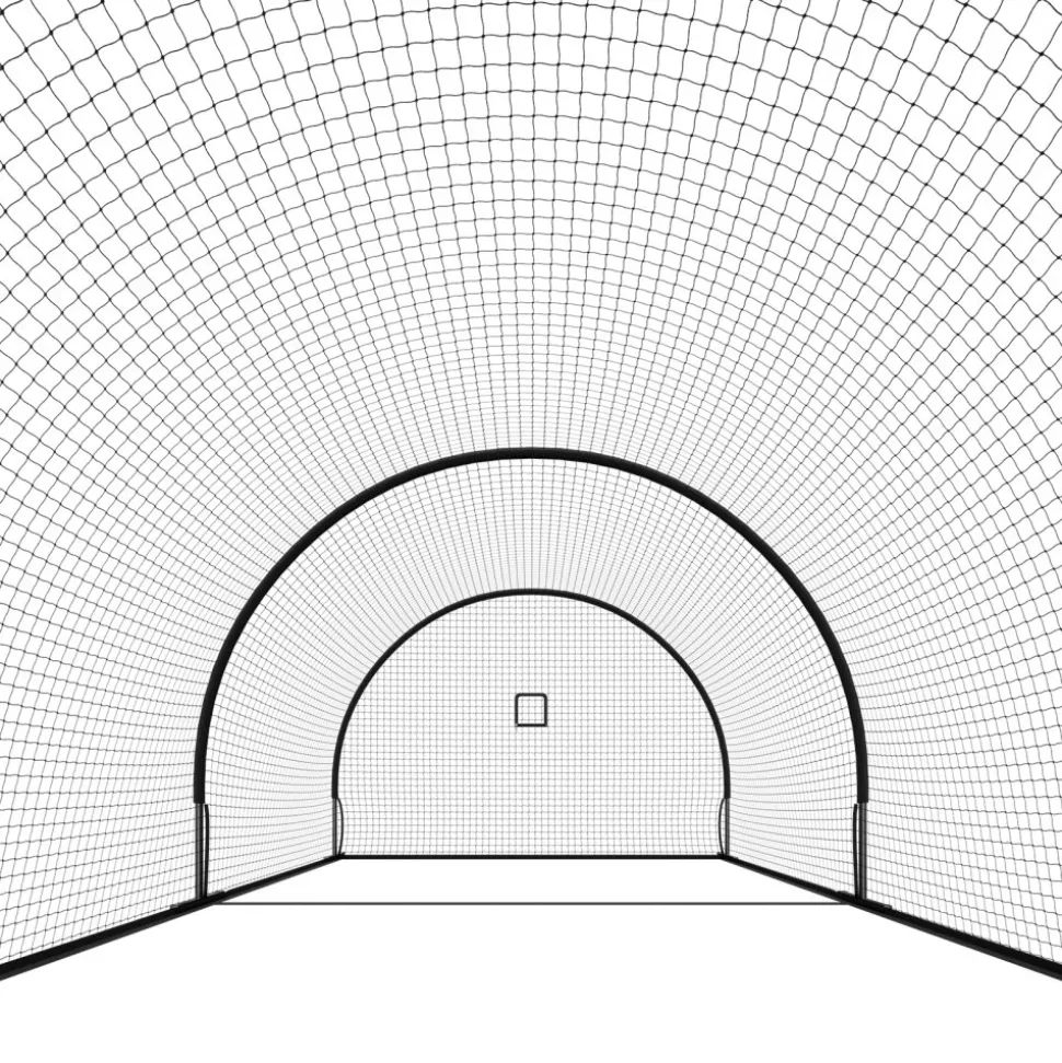 VEVOR Baseball Batting Cage, 19.9 x 12.0 x 8.2 FT Freestanding Portable Batting Cage, Hitting Cages with 30-Ply Knotted HDPE & Pitching Machine Opening, Battings Cages Netting for Indoor Outdoor
