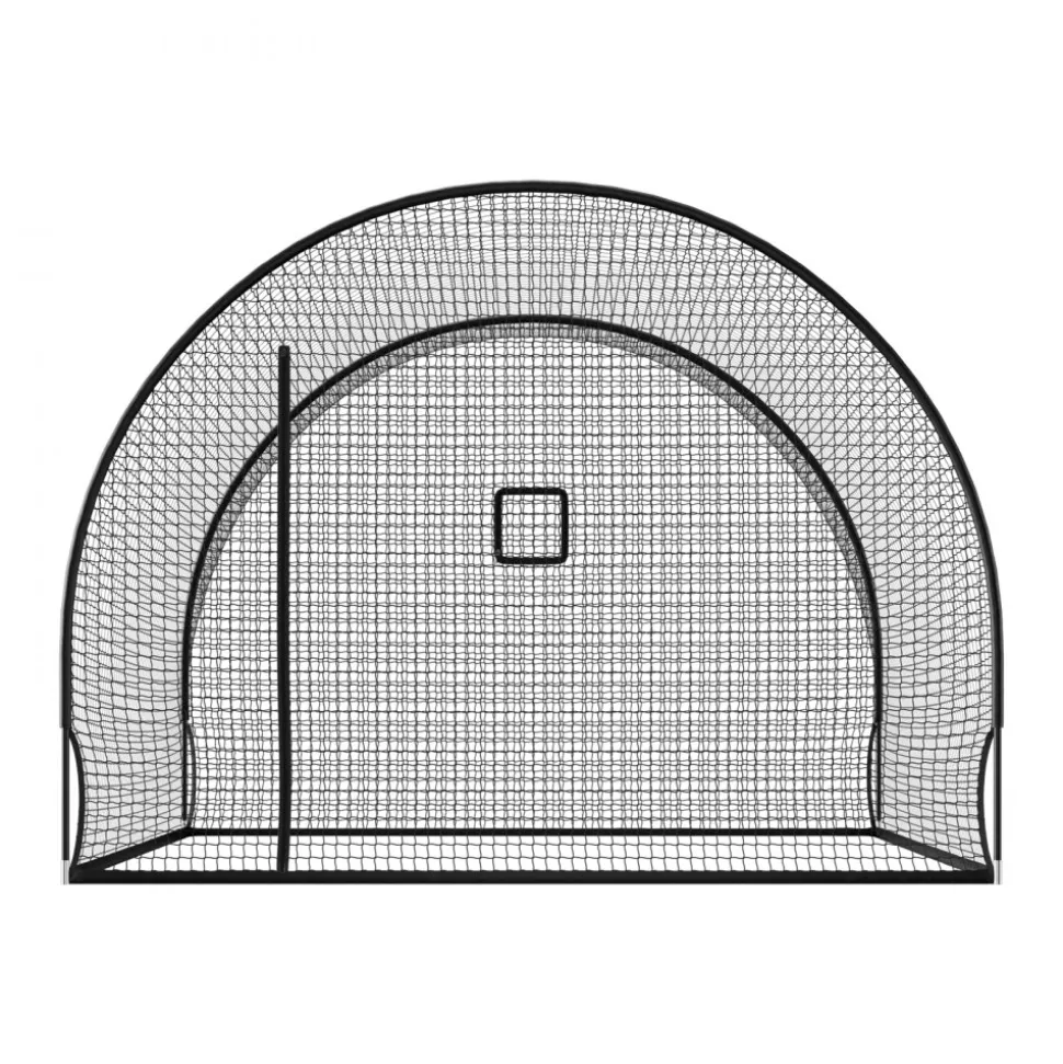 VEVOR Baseball Batting Cage, 12.0 x 10.2 x 7.6 FT Freestanding Portable Batting Cage, Hitting Cages with 4-Ply Knotless Polyester & Pitching Machine Opening, Battings Cages Netting for Indoor Outdoor