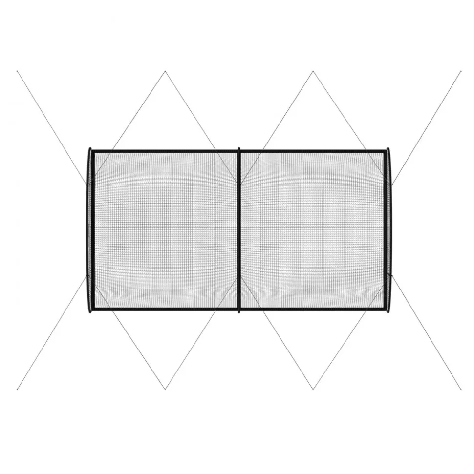 VEVOR Baseball Batting Cage, 22.2 x 12.1 x 7.9 FT Freestanding Portable Batting Cage, Hitting Cages with 4-Ply Knotless Polyester & Pitching Machine Opening, Battings Cages Netting for Indoor Outdoor