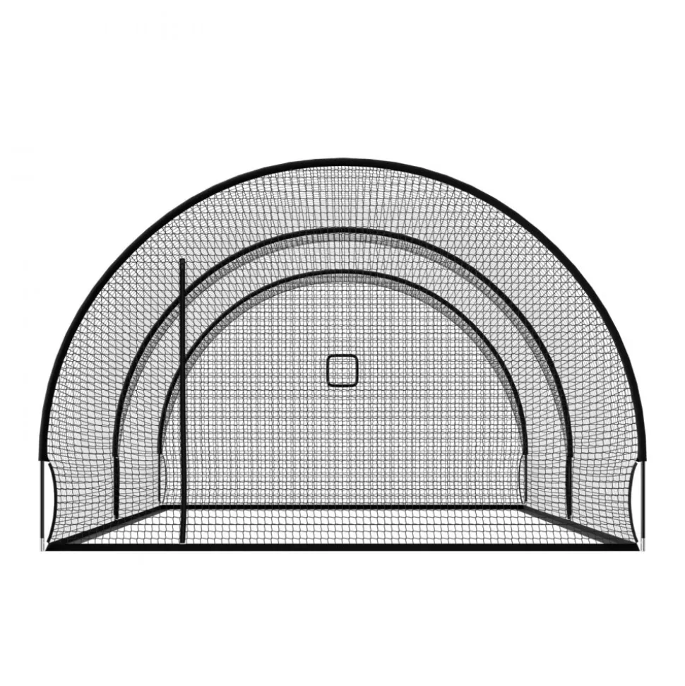 VEVOR Baseball Batting Cage, 22.2 x 12.1 x 7.9 FT Freestanding Portable Batting Cage, Hitting Cages with 4-Ply Knotless Polyester & Pitching Machine Opening, Battings Cages Netting for Indoor Outdoor