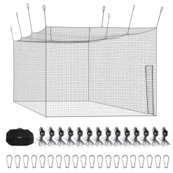 VEVOR Baseball Batting Cage, 41.7 x 12.8 x 10.1 FT Freestanding Portable Batting Cage, Hitting Cages with 30-Ply Knotted HDPE & Carabiner Hooks, Battings Cages Netting for Indoor, Outdoor (NET ONLY)