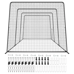 VEVOR Baseball Batting Cage, 39.4 x 12.1 x 10.2 FT Freestanding Portable Batting Cage, Hitting Cages with 45-Ply Knotted HDPE & Long Positioning Ropes, Battings Cages Netting for Indoor Outdoor