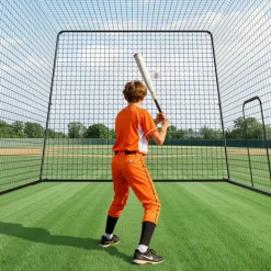 VEVOR Baseball Batting Cage, 39.4 x 12.1 x 10.2 FT Freestanding Portable Batting Cage, Hitting Cages with 45-Ply Knotted HDPE & Long Positioning Ropes, Battings Cages Netting for Indoor Outdoor