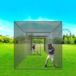 VEVOR Baseball Batting Netting, Professional Softball Baseball Batting Hitting Training Net, Practice Portable Pitching Cage Net with Door & Carry Bag, Heavy Duty Enclosed PE Netting, 35FT (NET ONLY)