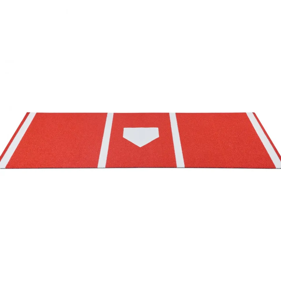 VEVOR Baseball Hitting Mat, 10x3.8 ft Batting Cage Mat, Batters Box Turf Mats, Softball Batting Practice Equipment with Home Plate and Anti Fade Turf, Portable Training Aid for Indoor Outdoor, Red