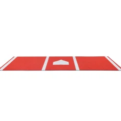 VEVOR Baseball Hitting Mat, 10x3.8 ft Batting Cage Mat, Batters Box Turf Mats, Softball Batting Practice Equipment with Home Plate and Anti Fade Turf, Portable Training Aid for Indoor Outdoor, Red