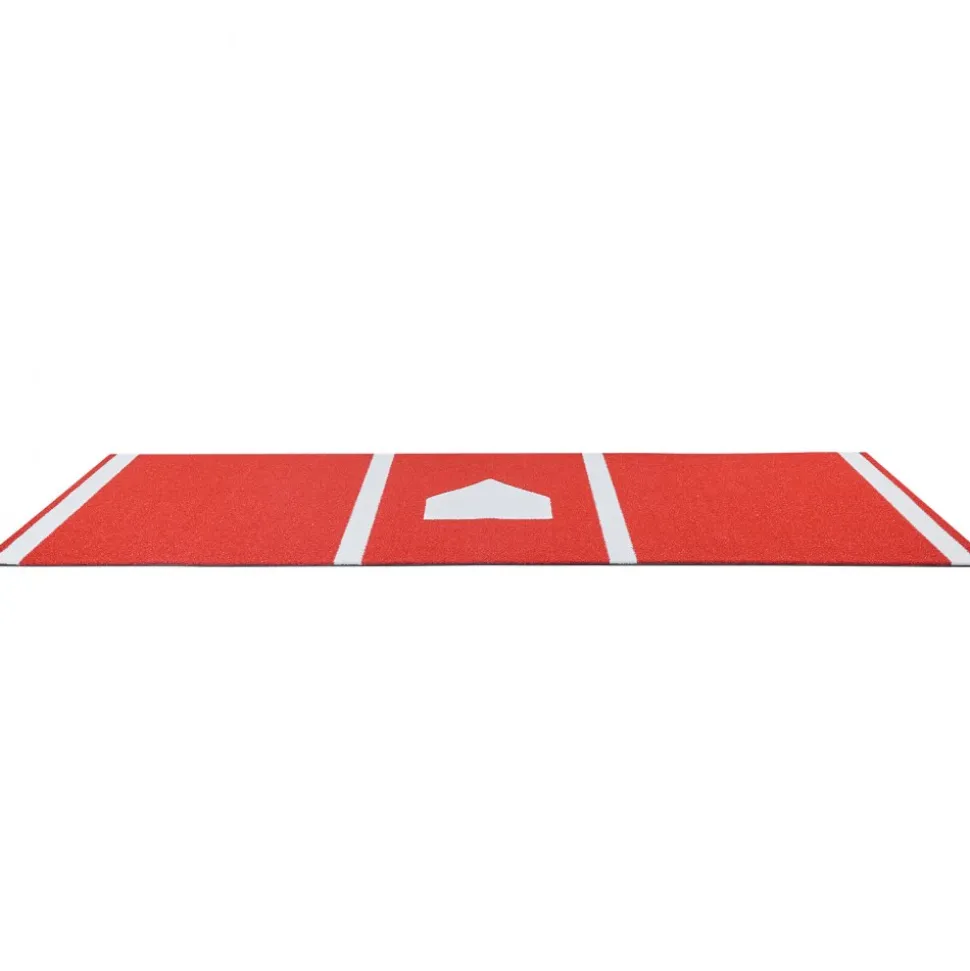 VEVOR Baseball Hitting Mat, 10x3.8 ft Batting Cage Mat, Batters Box Turf Mats, Softball Batting Practice Equipment with Home Plate and Anti Fade Turf, Portable Training Aid for Indoor Outdoor, Red