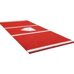 VEVOR Baseball Hitting Mat, 10x3.8 ft Batting Cage Mat, Batters Box Turf Mats, Softball Batting Practice Equipment with Home Plate and Anti Fade Turf, Portable Training Aid for Indoor Outdoor, Red