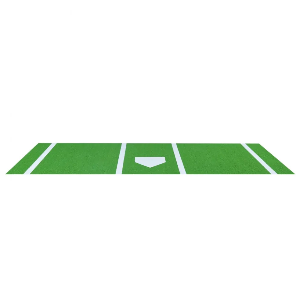 VEVOR Baseball Hitting Mat, 12x6 ft Batting Cage Mat, Batters Box Turf Mats, Softball Batting Practice Equipment with Home Plate and Anti Fade Turf, Portable Training Aid for Indoor Outdoor, Green