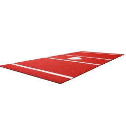 VEVOR Baseball Hitting Mat, 12x6 ft Batting Cage Mat, Batters Box Turf Mats, Softball Batting Practice Equipment with Home Plate and Anti Fade Turf, Portable Training Aid for Indoor Outdoor, Red