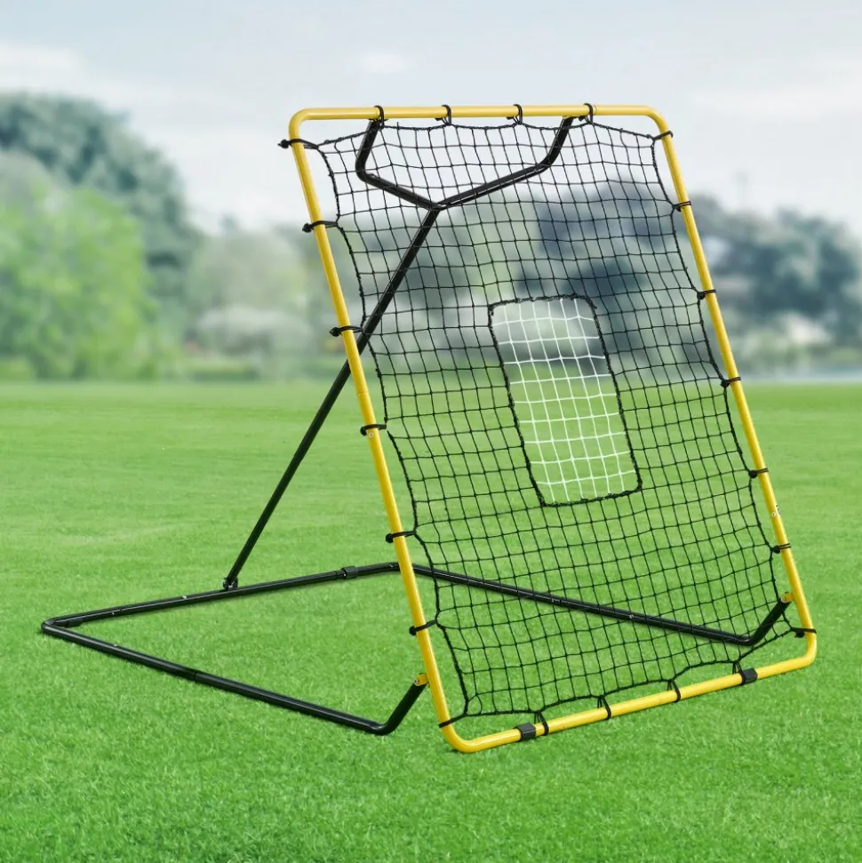 VEVOR Baseball Softball Rebounder Net 4 x 4.5 ft Pitch Back Trainer Target, 4 Adjustable Angles with Strike Zone, Steel Frame, Bounce Back Net for Pitching & Fielding Training, Return Practice