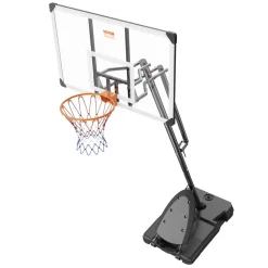 VEVOR Basketball Hoop, 7.6-10 ft Adjustable Height Portable Backboard System, 54 inch Basketball Hoop & Goal, Kids & Adults Basketball Set with Wheels, Stand, and Fillable Base, for Outdoor/Indoor
