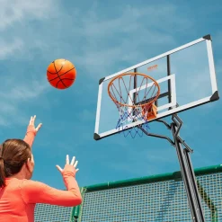 VEVOR Basketball Hoop, 7.6-10 ft Adjustable Height Portable Backboard System, 54 inch Basketball Hoop & Goal, Kids & Adults Basketball Set with Wheels, Stand, and Fillable Base, for Outdoor/Indoor