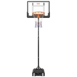 VEVOR Basketball Hoop, 4-10 ft Adjustable Height Portable Backboard System, 44 inch Basketball Hoop & Goal, Kids & Adults Basketball Set with Wheels, Stand, and Fillable Base, for Outdoor/Indoor