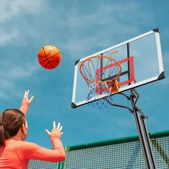 VEVOR Basketball Hoop, 7.6-10 ft Adjustable Height Portable Backboard System, 50 inch Basketball Hoop & Goal, Kids & Adults Basketball Set with Wheels, Stand, and Fillable Base, for Outdoor/Indoor