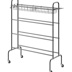 VEVOR Basketball Rack, 4-Layers Rolling Basketball Shooting Training Stand, Sports Equipment Storage Organizer with Wheels, Hooks and Baskets, Garage Ball Storage Holder for Football Soccer Volleyball