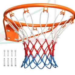 VEVOR Basketball Rim, Wall Door Mounted Basketball Hoop, Heavy Duty Q235 Basketball Flex Rim Goal Replacement with Net, Standard 18