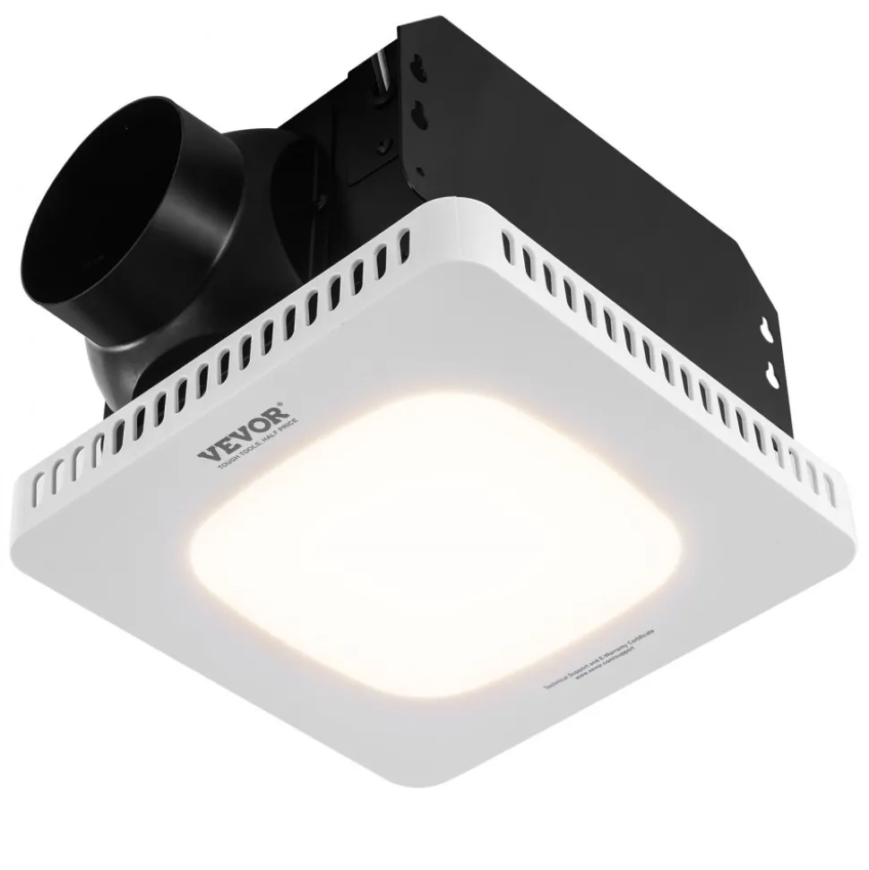 VEVOR Bathroom Exhaust Fan, 110 CFM High-Efficiency Ventilation, 1.5sones Low Noise Operation All-Copper Motor, Energy-Saving Bathroom Ceiling Fan, No Need For Attic Access, For Various Ceilings