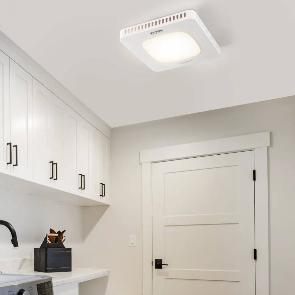 VEVOR Bathroom Exhaust Fan, 110 CFM High-Efficiency Ventilation, 1.5sones Low Noise Operation All-Copper Motor, Energy-Saving Bathroom Ceiling Fan, No Need For Attic Access, For Various Ceilings