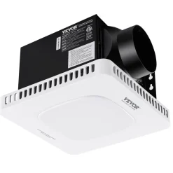 VEVOR Bathroom Exhaust Fan, 110 CFM High-Efficiency Ventilation, 1.5sones Low Noise Operation All-Copper Motor, Energy-Saving Bathroom Ceiling Fan, No Need For Attic Access, For Various Ceilings