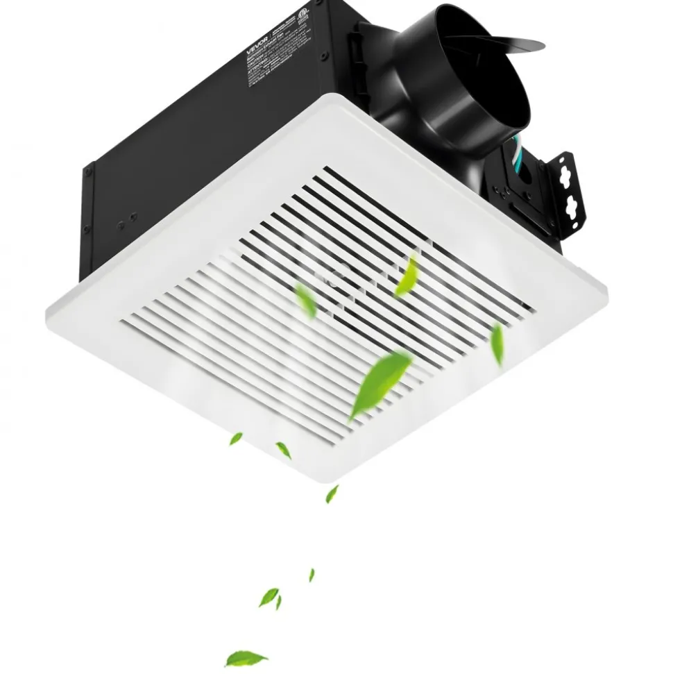 VEVOR Bathroom Exhaust Fan, 50-80-110 CFM Bathroom Vent, Low-Noise, Premium Motor Ceiling Fan, Standard 4-inch Duct Interface for Laundry Room, Storage Room, Home Ventilation, White