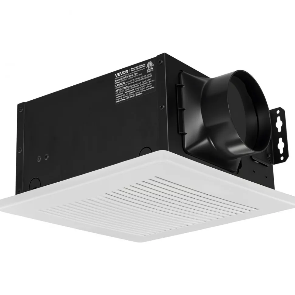 VEVOR Bathroom Exhaust Fan, 50-80-110 CFM Bathroom Vent, Low-Noise, Premium Motor Ceiling Fan, Standard 4-inch Duct Interface for Laundry Room, Storage Room, Home Ventilation, White