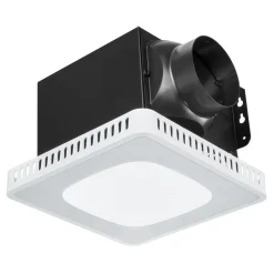 VEVOR Bathroom Exhaust Fan, 80-110-130 CFM Bathroom Vent with Seven Colors RGB Lights, 1.5 Sones Low-Noise, Premium DC Motor Ceiling Fan for KTV Laundry Room, Storage Room, Ventilation, White