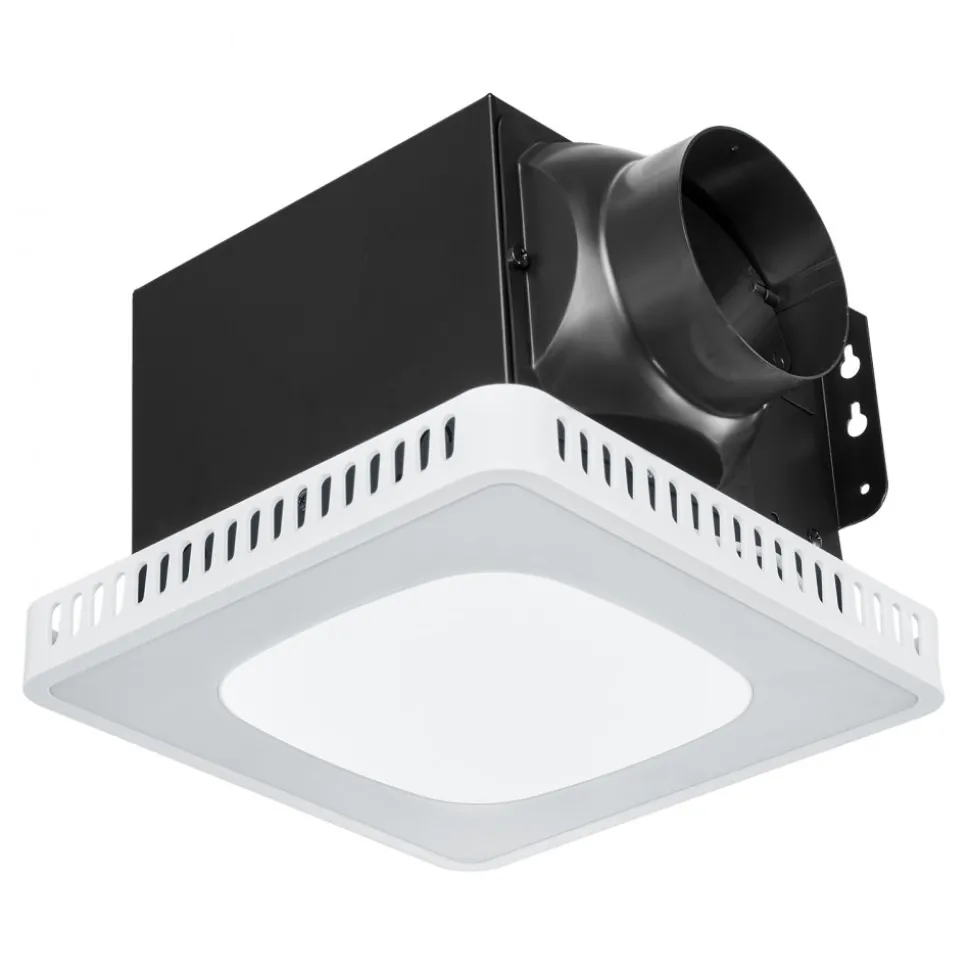 VEVOR Bathroom Exhaust Fan, 80-110-130 CFM Bathroom Vent with Seven Colors RGB Lights, 1.5 Sones Low-Noise, Premium DC Motor Ceiling Fan for KTV Laundry Room, Storage Room, Ventilation, White