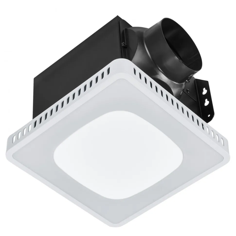 VEVOR Bathroom Exhaust Fan, 80-110-130 CFM Bathroom Vent with Seven Colors RGB Lights, 1.5 Sones Low-Noise, Premium DC Motor Ceiling Fan for KTV Laundry Room, Storage Room, Ventilation, White