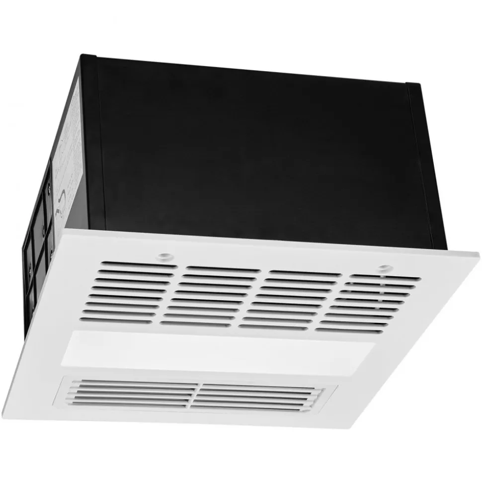 VEVOR Bathroom Exhaust Fan with Light and Heater, 80-90-110 CFM 1500W Bathroom Vent, 1.5 Sones Low-Noise, Premium DC Motor Ceiling Fan for Laundry Room, Storage Room, Home Ventilation, White