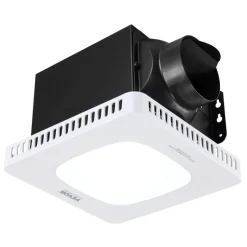 VEVOR Bathroom Exhaust Fan with LED Light, 80-110-130 CFM Bathroom Vent Three Gear Color Temp, 1.5 Sones Low-Noise, Premium AC Motor Ceiling Fan for Laundry Room, Storage Room, Home Ventilation, White